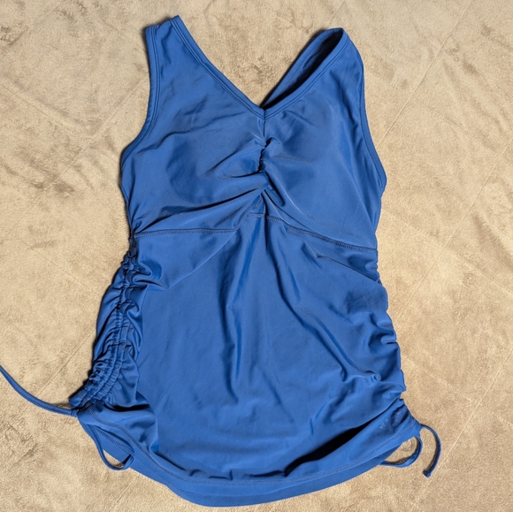 Skin Other - UV Skinz Royal Blue Ruched Swim Tank • Women’s L • Adjustable Side Ties